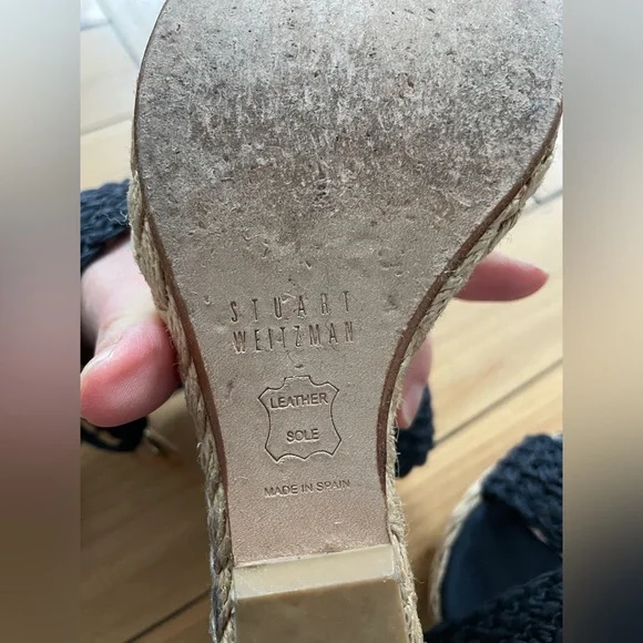 Stuart Weitzman Alex Ankle Wrap Wedge Sandals . Navy size 7 . Summer vibes - Picture 9 of 11